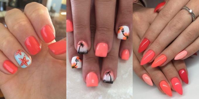 Fashion Nails 2019: na żywo koral