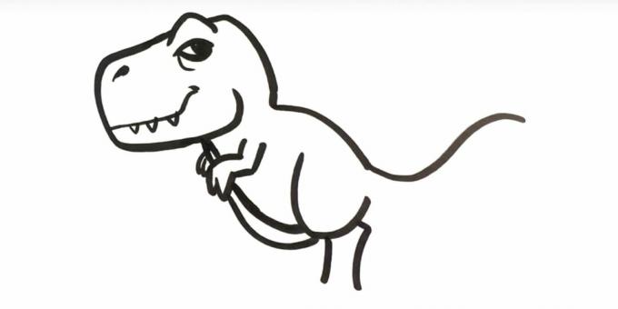 Jak narysować tyranozaura: dodaj brzuch i część łapy