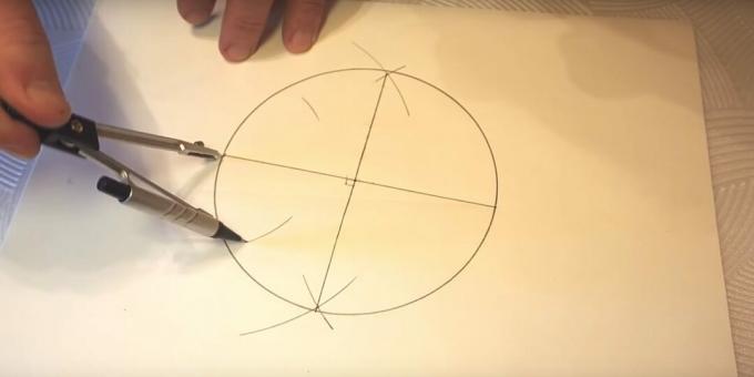 Jak narysować pięcioramienną gwiazdę: szkic po lewej stronie