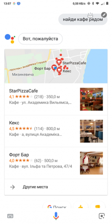 Google Now: Szukaj Café