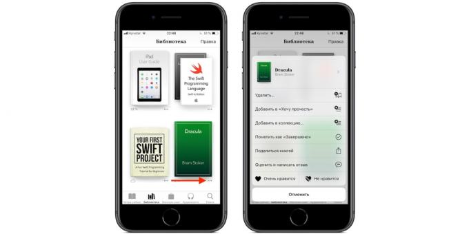 iBooks na iPhone i iPad: Rozszerzone menu