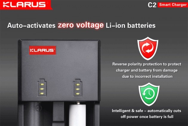 Baterie zewnętrzne na bateriach penlight: Klarus C2