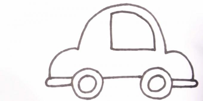 Jak narysować samochód: narysuj duże okno
