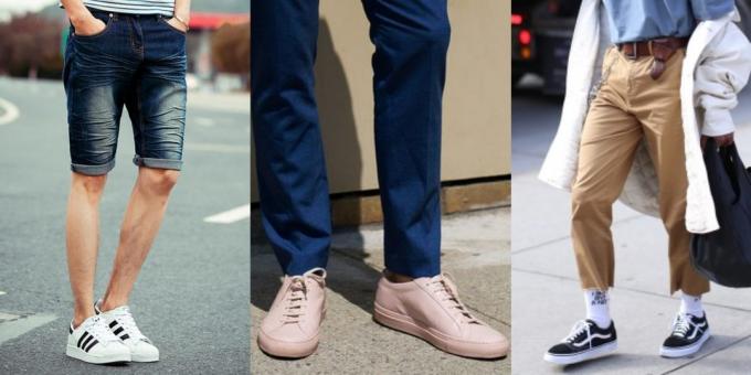 Modne obuwie męskie: stare trampki i buty szkolne