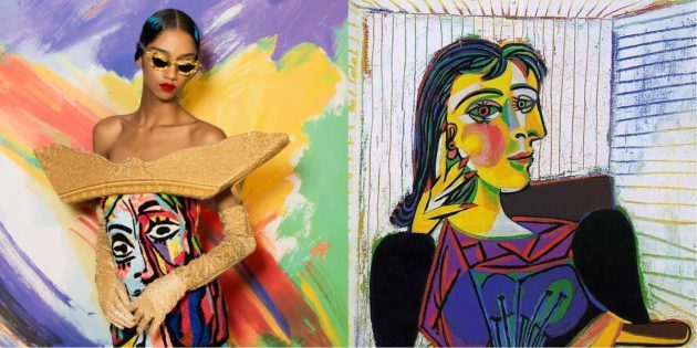 Moschino modelu i Picassa „Dora Maar Portret”.