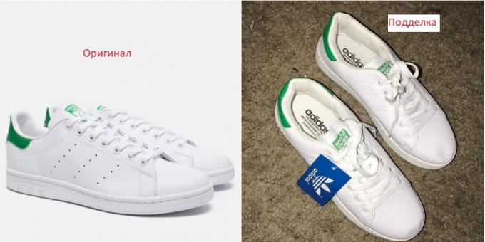 Oryginalne i podrobione buty Adidas