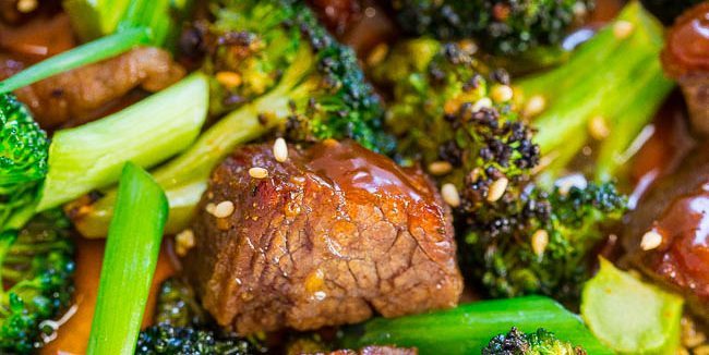 Jak gotować wołowinę w piecu: Wołowina z brokułami w sosie sojowym z miodem i imbirem