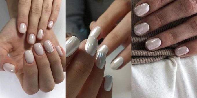Pomysły na manicure na krótkie paznokcie: pocieranie perłami