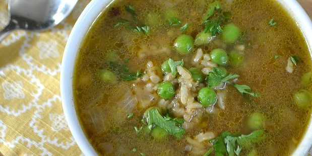 zupy warzywne: zupa z grochu i ryżu