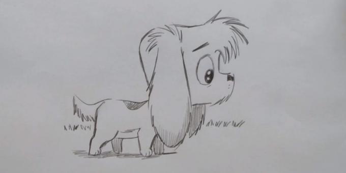 Jak narysować psa stojącego w stylu kreskówki