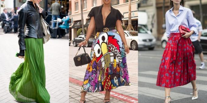 Moda marszczona Maxi spódnica 2019