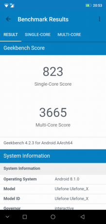 Przegląd smartphone Ulefone X: Geekbench