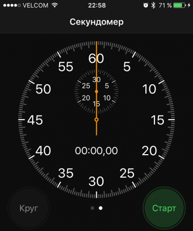 Szanse iOS 10: stoper