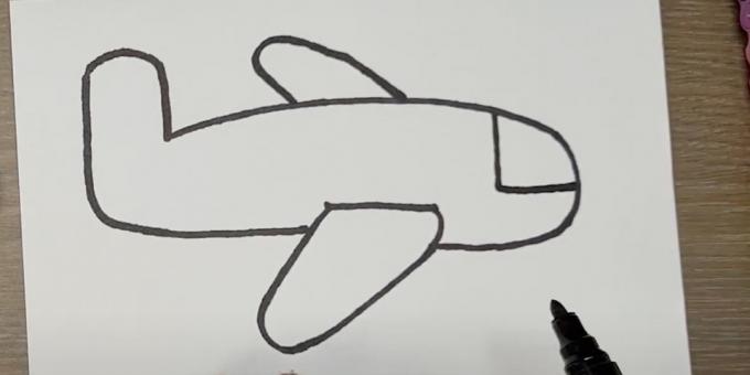 Jak narysować samolot: przedstaw ogon i drugie skrzydło