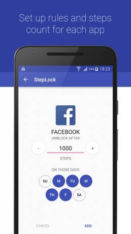 StepLock: norma kroki, aby odblokować Facebooka
