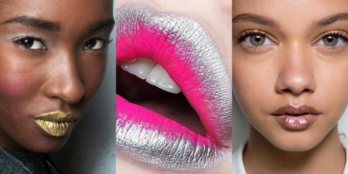 Nowe makijażu: usta kolory metaliczne