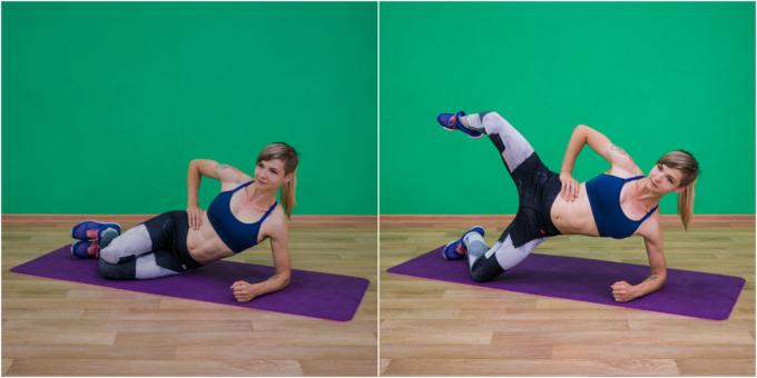 ćwiczenia aktywizujące: side plank na kolanach