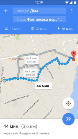 krok Google Maps nawigacja