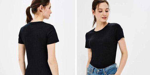Podstawowe damskie koszulki z europejskich sklepów: Podstawowe t-shirt z okrągłym dekoltem