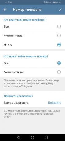 telegram 5.11: Ogranicz wyszukiwanie według numeru telefonu