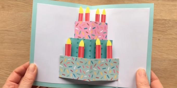 Jak zrobić kartkę z życzeniami z urodzinowego tortu z rękami