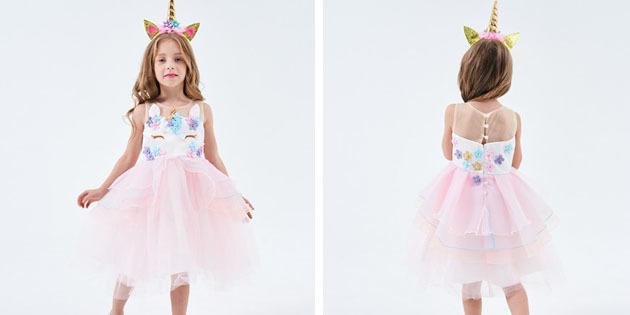 Suknie dziecięce na wyjściu: sukienka z asymetrycznym lamówką