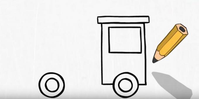 Jak narysować wóz strażacki: dodaj okno i dach