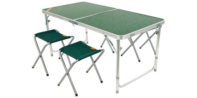 Zestaw: składany stół i składane krzesła