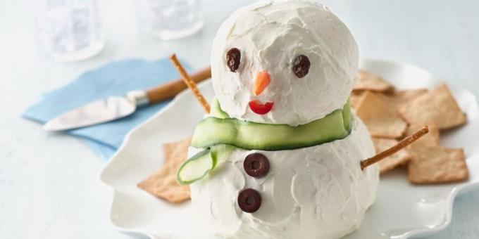 Świąteczne dania: przystawka „Cheese Snowman”