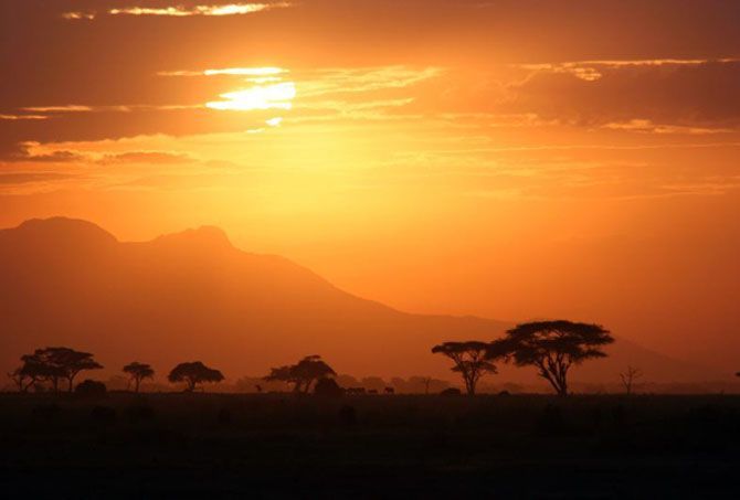 Zachód słońca w Tanzanii