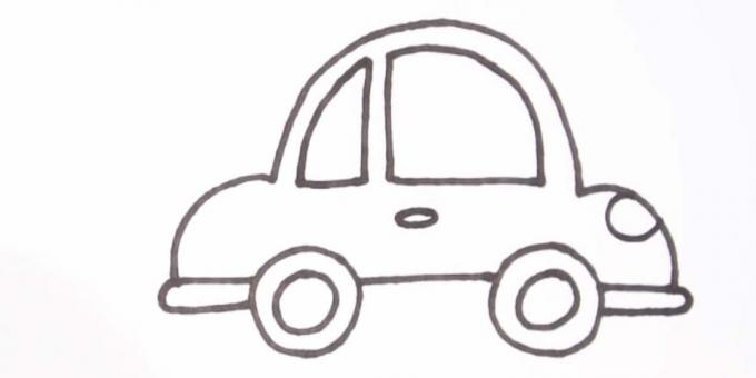 Jak narysować samochód: dodaj uchwyt i reflektor