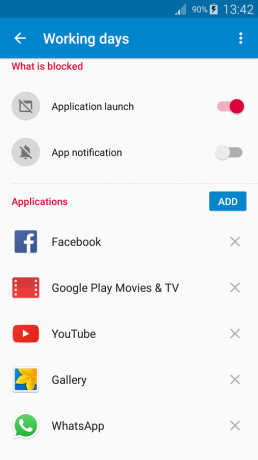 AppBlock: lista aplikacji