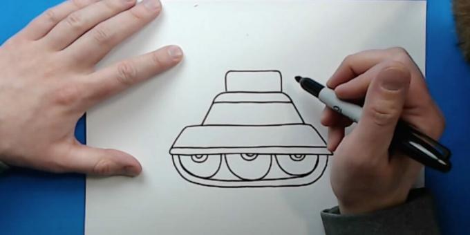 Jak narysować czołg: zrób gąsienicę