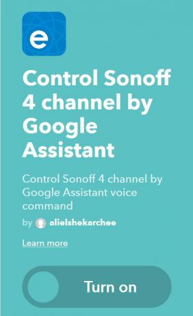 Przełącznik inteligentny Sonoff T1: integracja z IFTTT