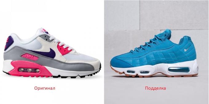 Oryginalne i fałszywe buty Nike