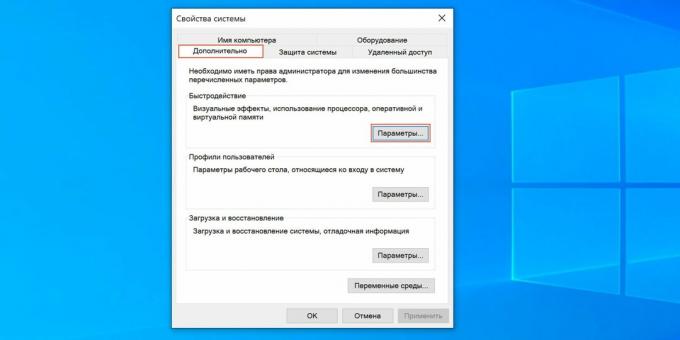 Jak dostosować plik wymiany systemu Windows 10: kliknij „Opcje”