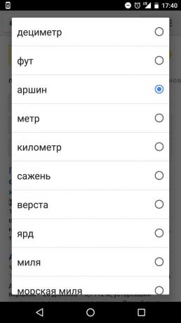 „Yandex”: dostępne wartości
