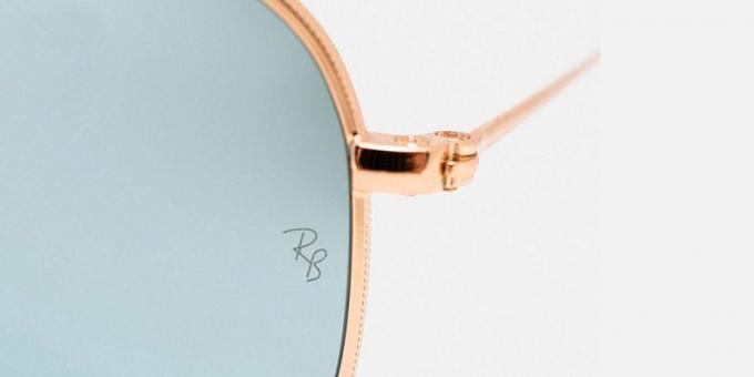Oryginalne i fałszywe okulary Ray-Ban: patrząc logo RB