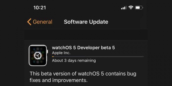 Aktualizacja Apple Obserwować: pasek ładowania
