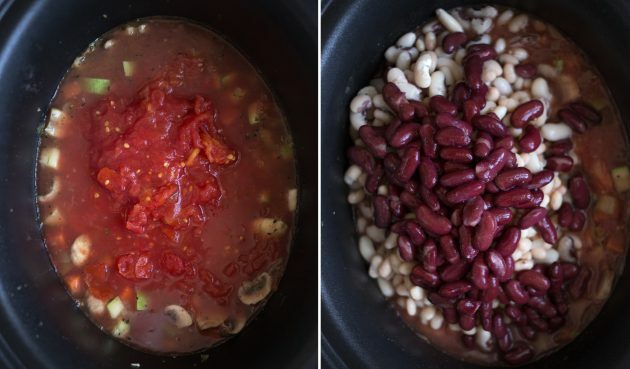  Jak zrobić gulasz z fasoli: dodaj talerz warzyw z pomidorami we własnym soku