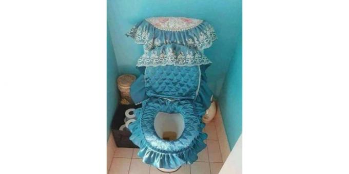 projekt WC: tkanina peleryna w toalecie