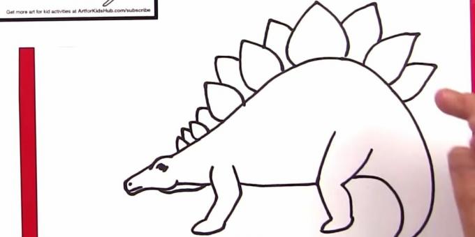 Jak narysować stegozaura: dodaj nogi i talerze