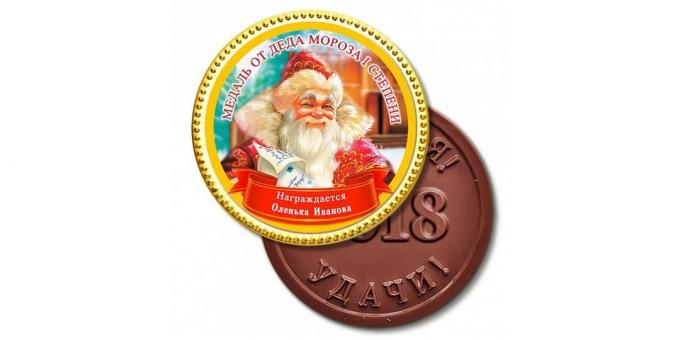 Prezenty na Nowy Rok: czekolada medal