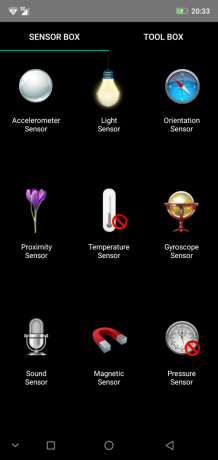 Przegląd smartphone Ulefone X: SensorBox