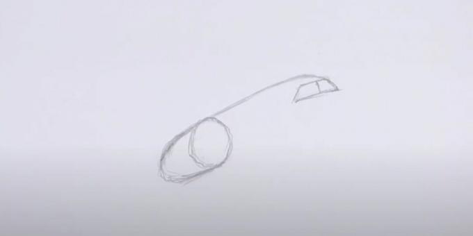 Jak narysować samolot: narysuj przednią szybę i silnik