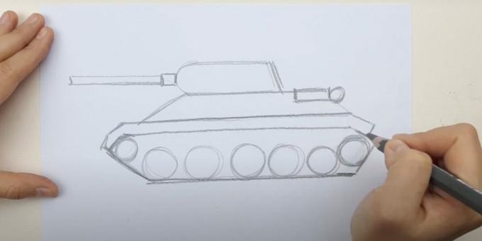 Jak narysować czołg: narysuj armatę