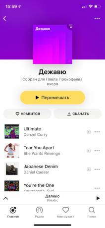 Inteligentne listy odtwarzania „Yandex. muzyka "