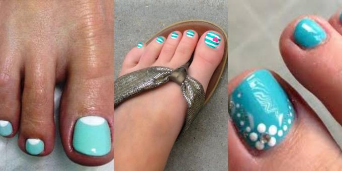 Trendy pedicure 2018: Aqua