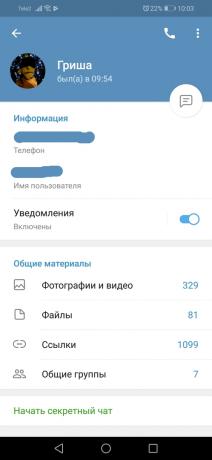 Zmiany Telegram 5.0 dla Androida: Profil użytkownika