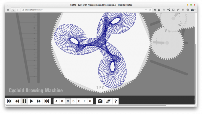 Przegląd małych aplikacji internetowych: Cycloid Drawing Maszyna